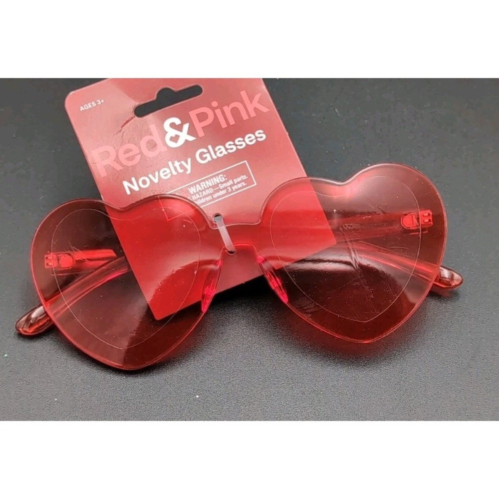 Red Heart Shaped Glasses-Valentines Day